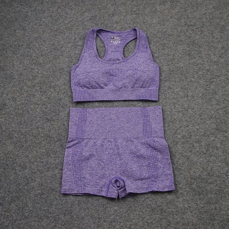 Seamless Fitness Yoga Wear Shorts Set - Premium 0 from Kay Store - Just $14! Shop now at Kay Store