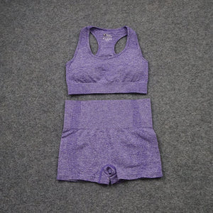 Seamless Fitness Yoga Wear Shorts Set - Premium 0 from Kay Store - Just $14! Shop now at Kay Store