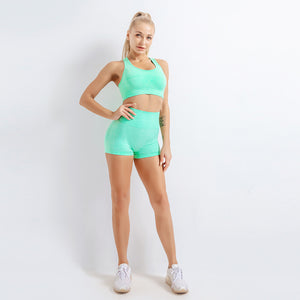 Seamless Fitness Yoga Wear Shorts Set - Premium 0 from Kay Store - Just $14! Shop now at Kay Store