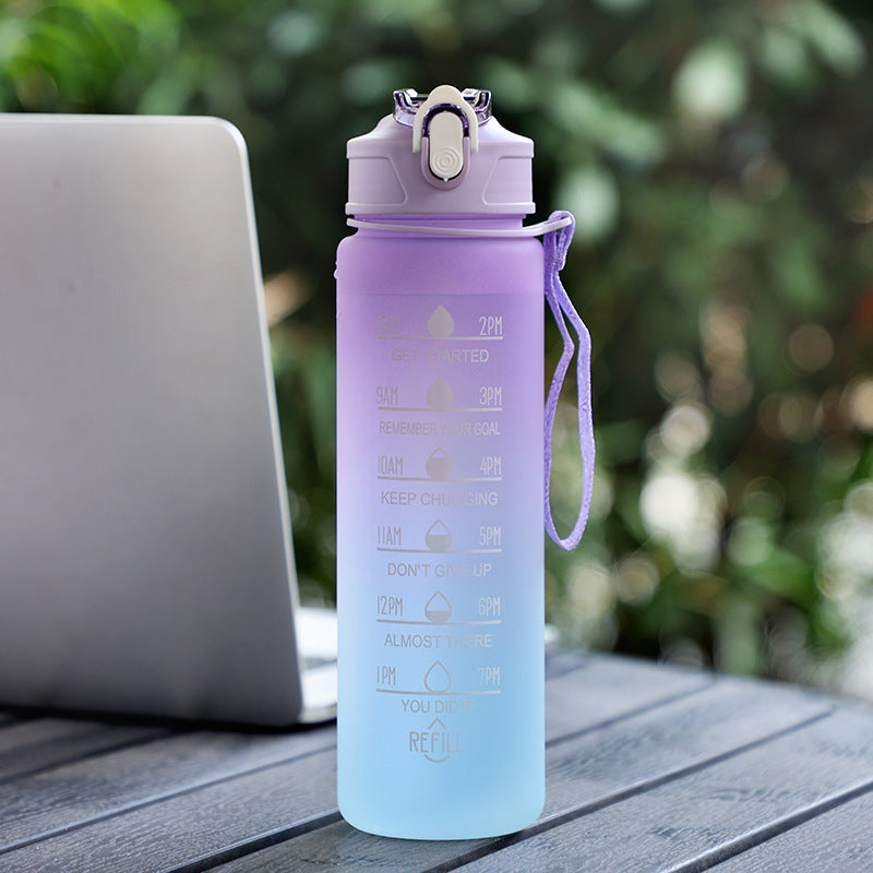 Large Capacity Sports Plastic Scale Water Bottle Portable Sports Bottle Portable Drinking Cup With Straw - Premium 0 from Kay Store - Just $2.18! Shop now at Kay Store