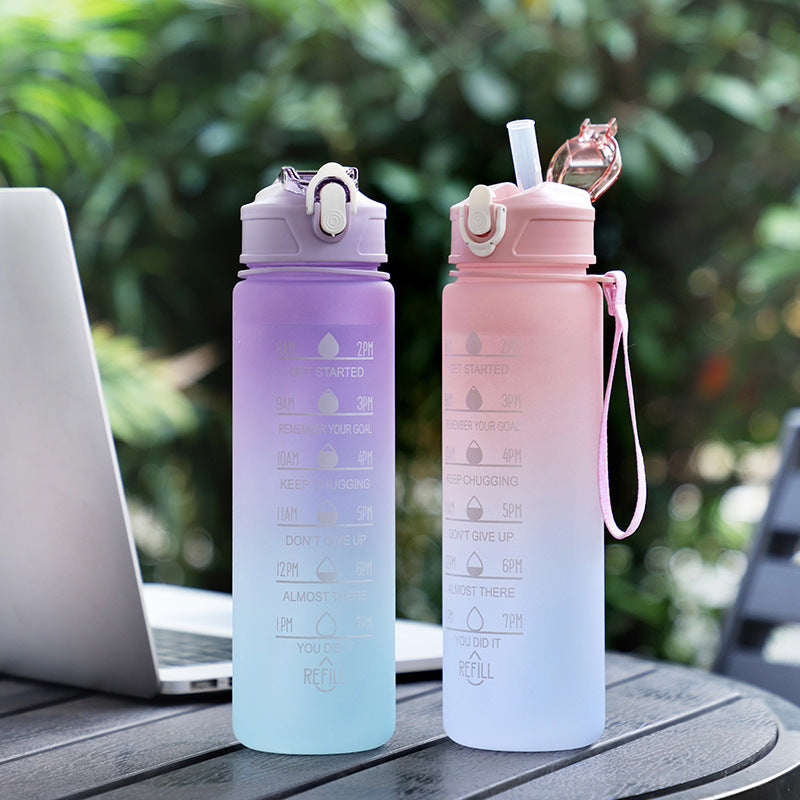 Large Capacity Sports Plastic Scale Water Bottle Portable Sports Bottle Portable Drinking Cup With Straw - Premium 0 from Kay Store - Just $2.18! Shop now at Kay Store