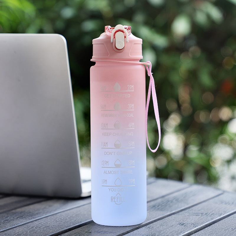 Large Capacity Sports Plastic Scale Water Bottle Portable Sports Bottle Portable Drinking Cup With Straw - Premium 0 from Kay Store - Just $2.18! Shop now at Kay Store